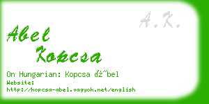 abel kopcsa business card